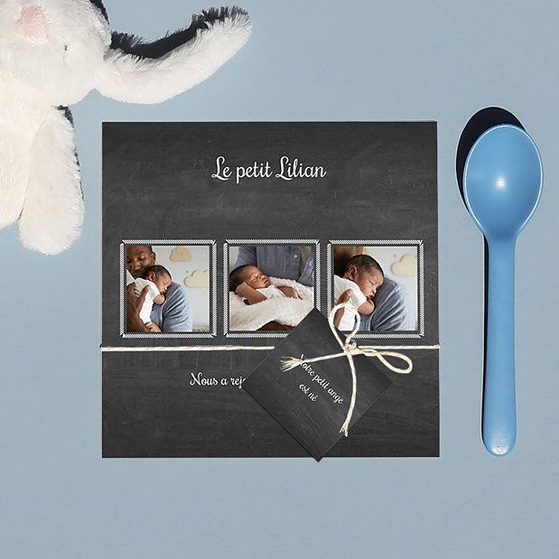 Étiquette Naissance Ardoise simple