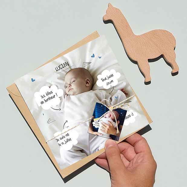 Étiquette Naissance Certificat Nuage