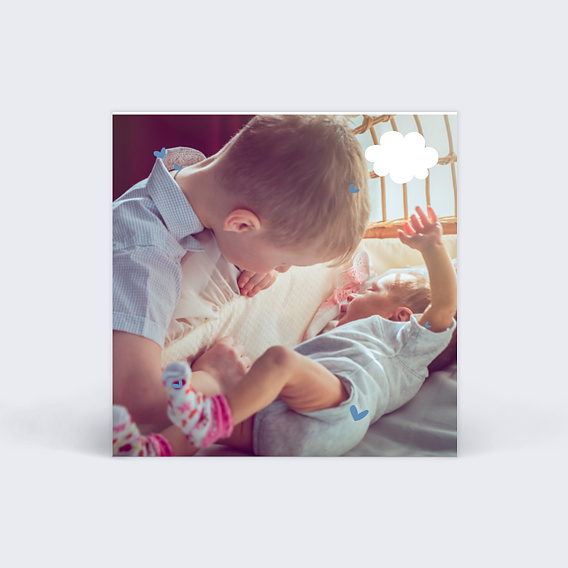 Etiquette naissance Certificat Nuage Verso