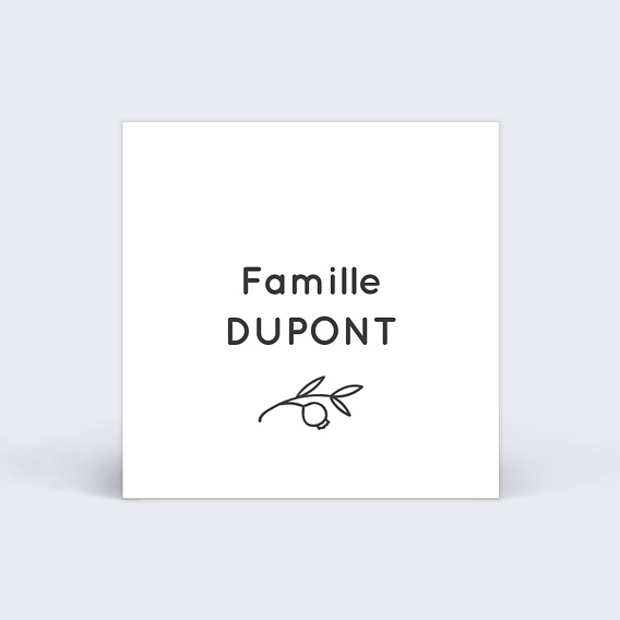 Etiquette naissance Garden Recto