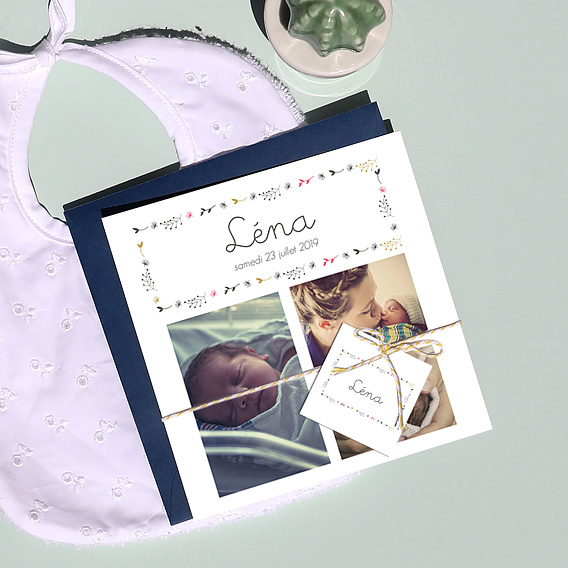 Etiquette naissance Feuilles Automne Après 4