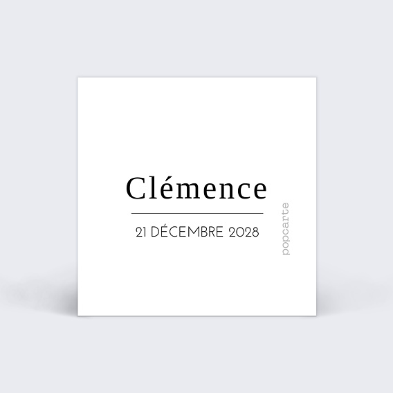 Etiquette naissance Tampon Délicatesse Verso