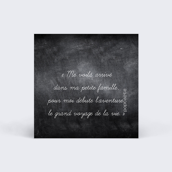 Etiquette naissance Ardoise Verso