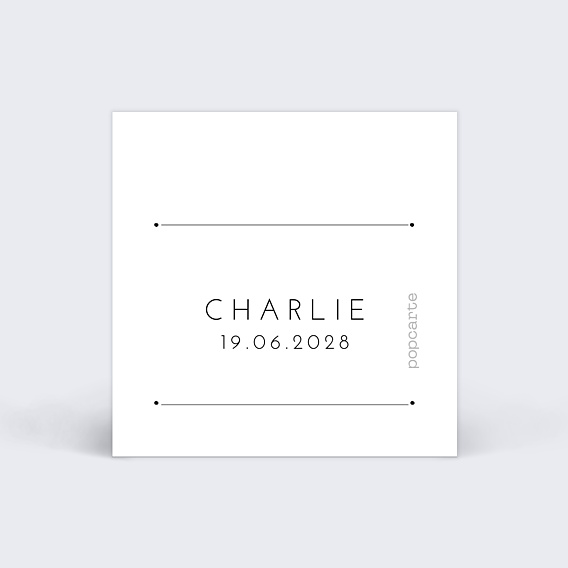 Etiquette naissance Classique Cadre Verso