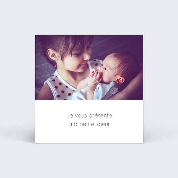 Étiquette Naissance Fille Photo Seule Verso