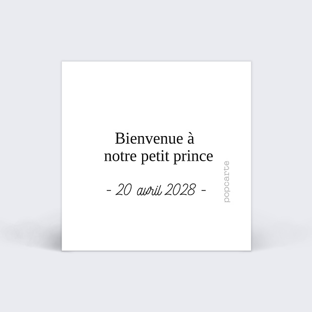 Étiquette Naissance Tirets Verso
