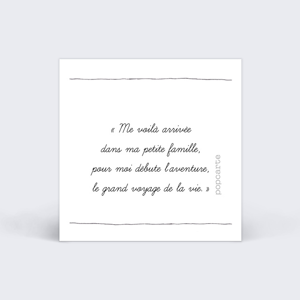 Etiquette Naissance trait de crayon Verso
