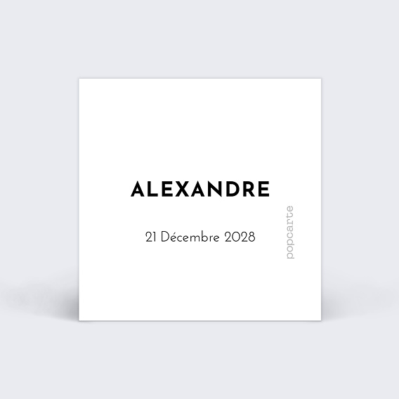 Etiquette naissance Calligraphie Originale Verso