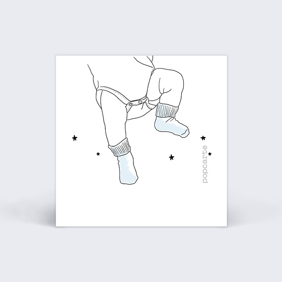 Etiquette naissance Illustration Garçon Verso