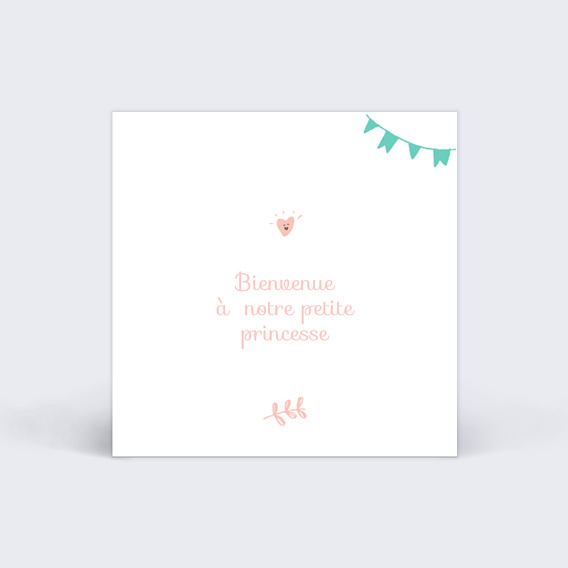 Etiquette naissance Welcome Little Girl Verso