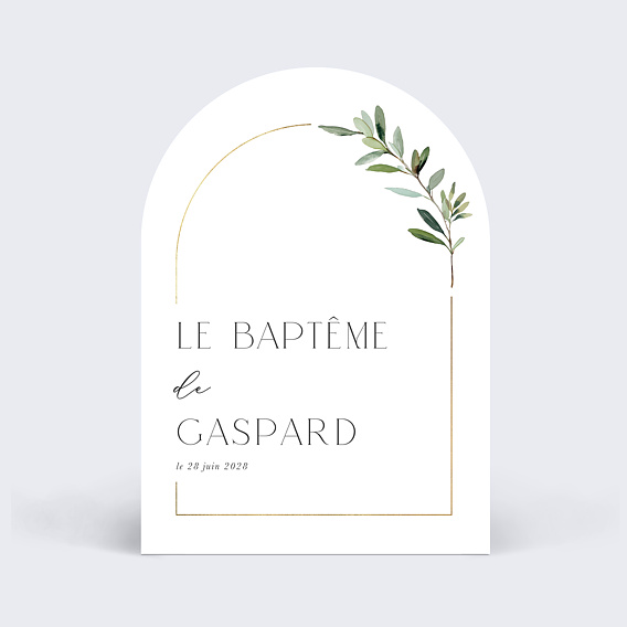 Faire-part baptême Arche végétal chic