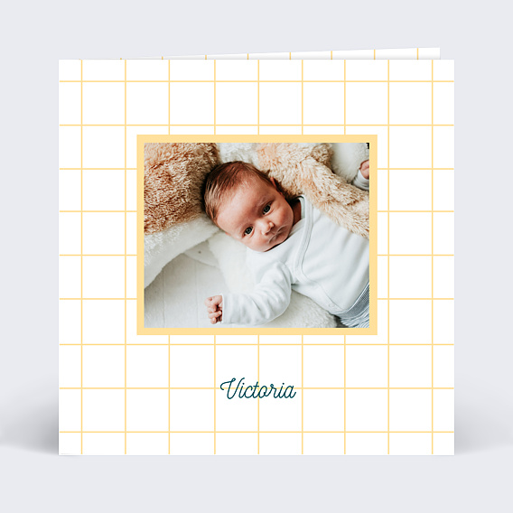 Faire-part Baptême Carreaux