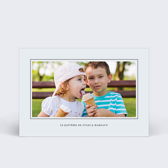 Faire-part Baptême Carte Postale Chic 