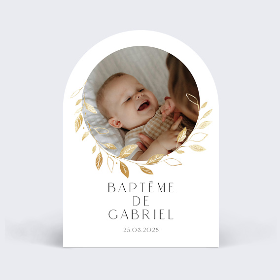 Faire-part Baptême Couronne chic