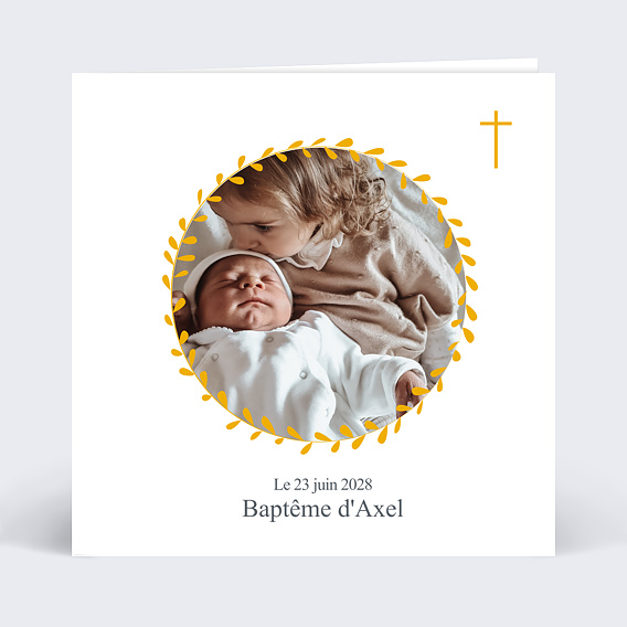 Faire Part De Bapteme Couronne Popcarte