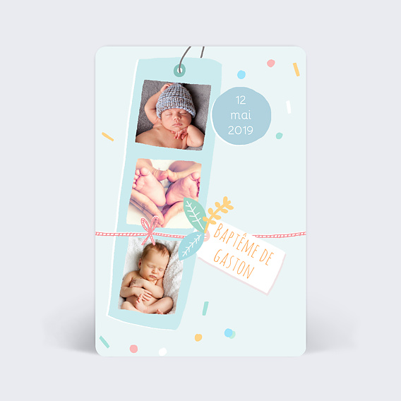 Faire-part Baptême Faire-part baptême Effet DIY