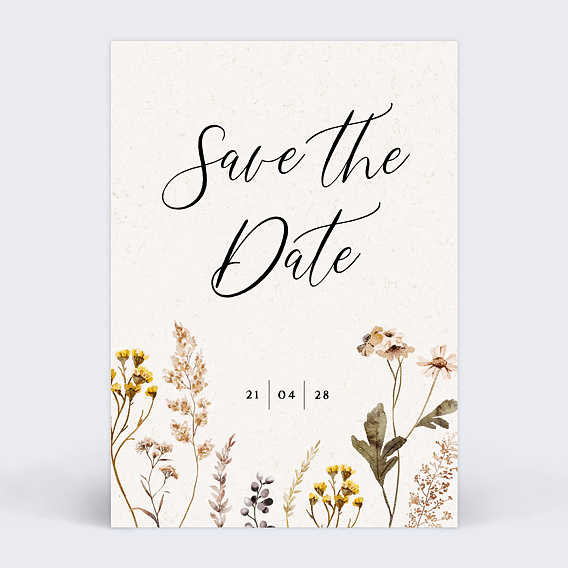 Faire-part baptême Fleurs Calendrier