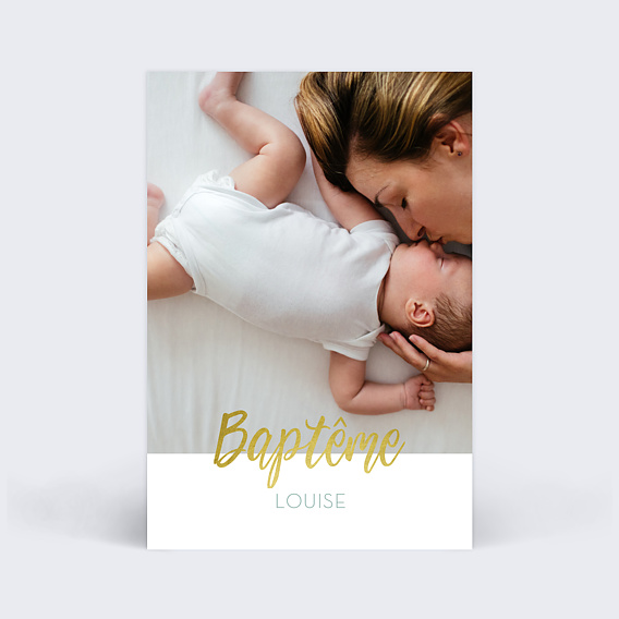 Faire-part baptême Gold Dots