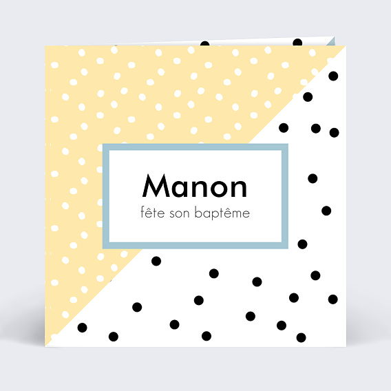 Faire-part Baptême Graphique chic