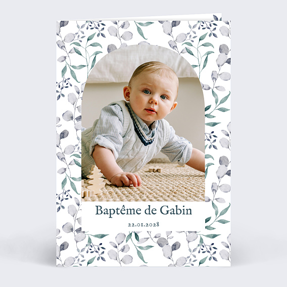 Faire-part baptême Hiver aquarelle