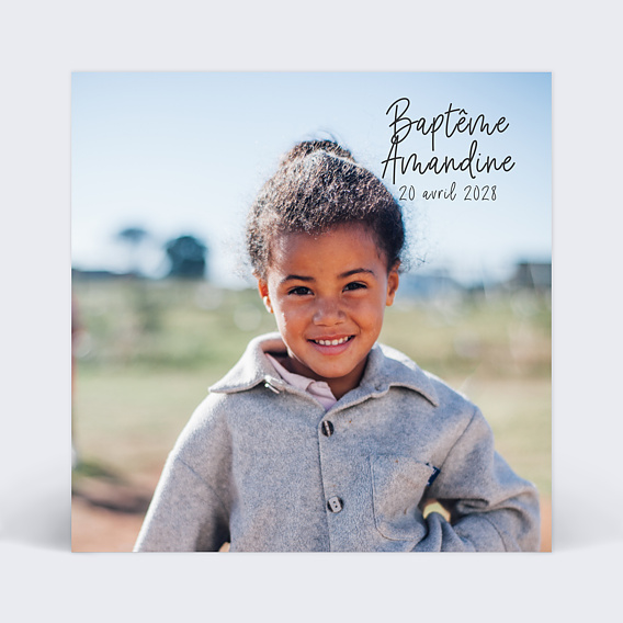 Faire-part baptême Jolies Lettres