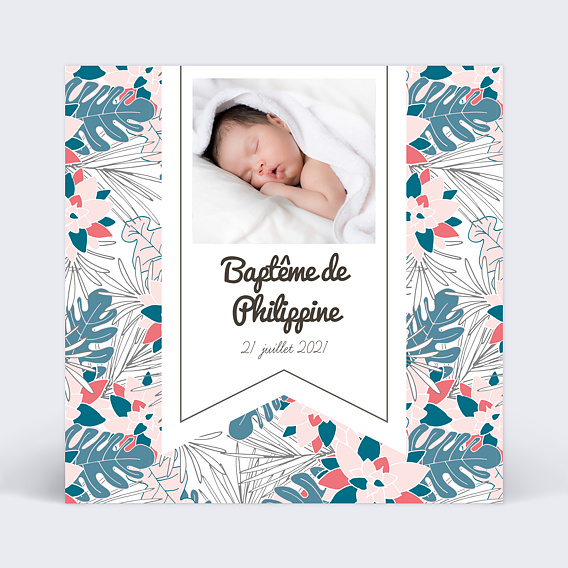 Faire-part Baptême Faire-part baptême Jungle colorée