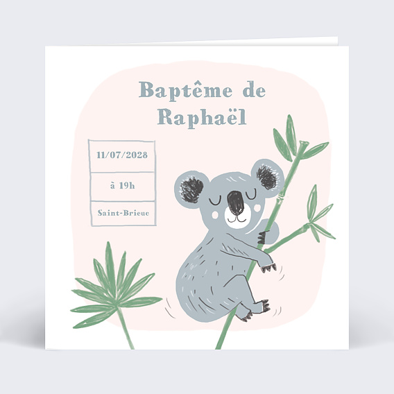 Faire-part Baptême Koala Original