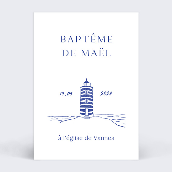 Faire-part baptême Le phare