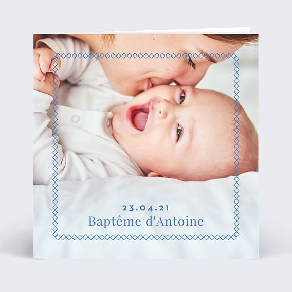 Faire-part Baptême Losanges