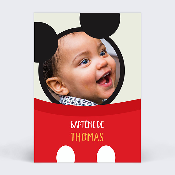 Faire-part baptême Mickey
