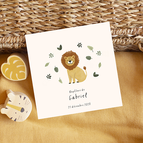 Faire-part Baptême Petit Lion