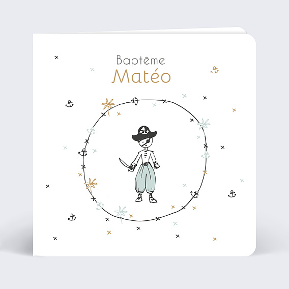 Faire-part baptême Petit Pirate