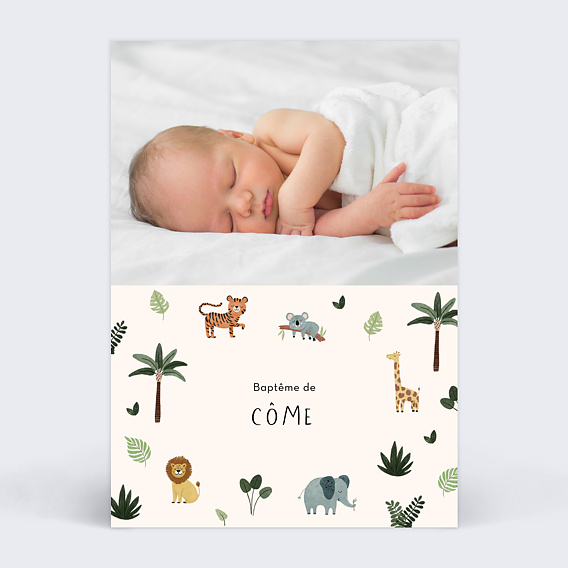 Faire-part baptême Petite Jungle