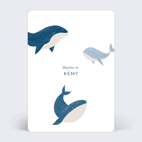 Faire-part baptême Rêve de baleine