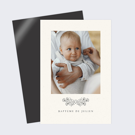 Faire-part baptême Gravure Bohème