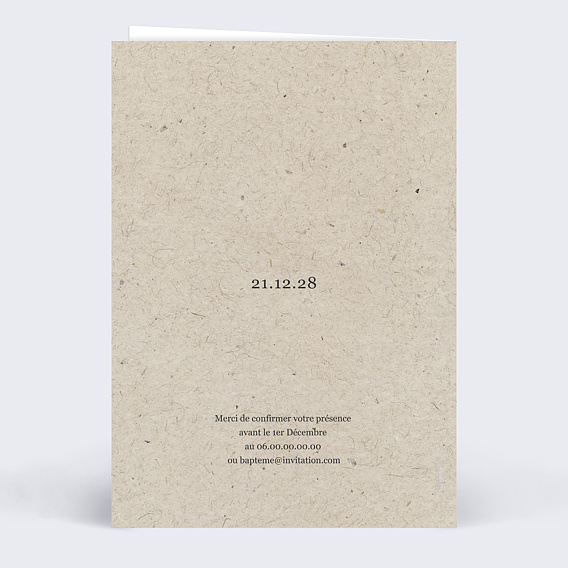 Faire-part baptême Photomaton Nature Verso