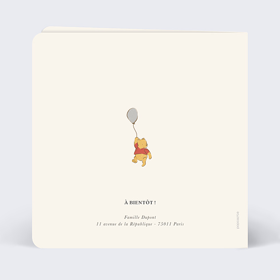 Faire-part Baptême Gentil Ourson