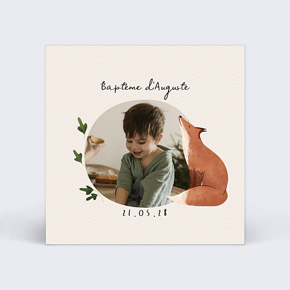 Faire-part Baptême Joli Renard