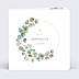 Faire-part Baptême Couronne Ocre Eucalyptus