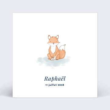 Faire-part Baptême Baby fox