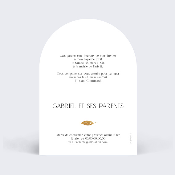 Faire-part Baptême Couronne chic