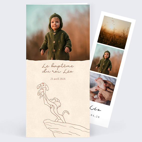 Faire-part baptême Roi Lion