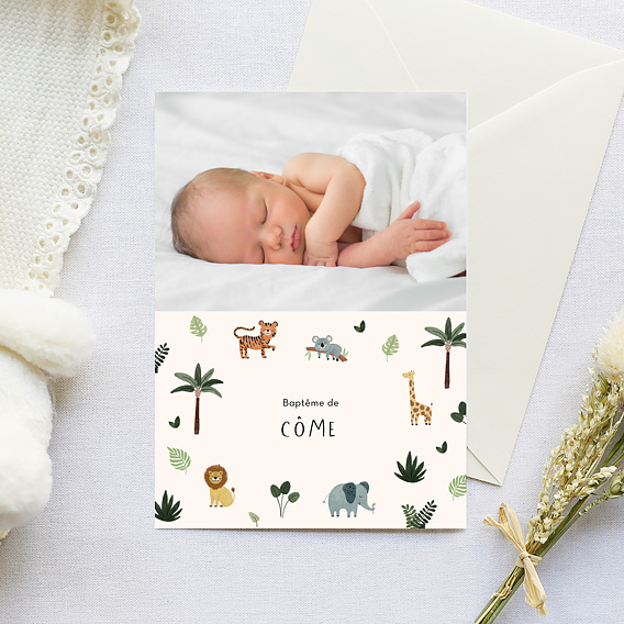 Faire-part baptême Petite Jungle Après 1