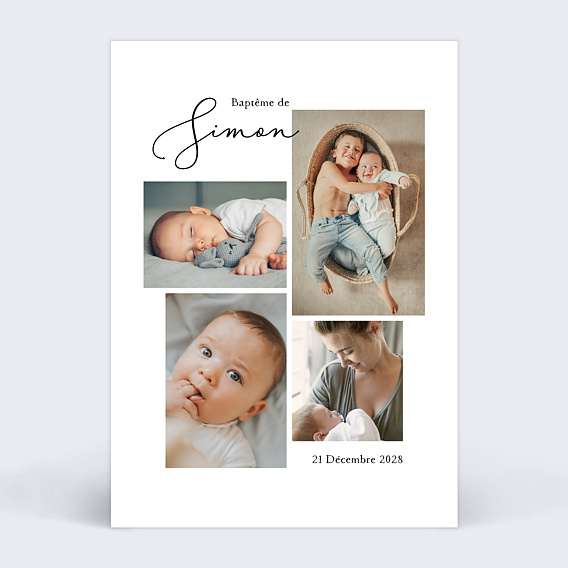 Faire-part Baptême Scrapbooking
