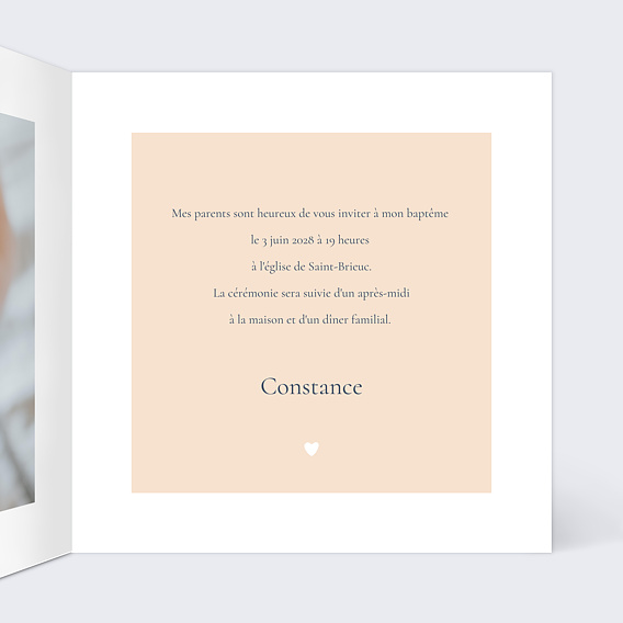 Faire-part baptême Univers Rêvé Intérieur Droit