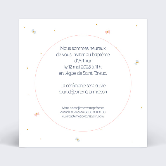 Faire-part Baptême Cigogne