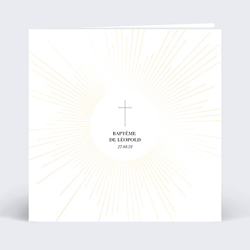 Faire-part Baptme Dorure croix