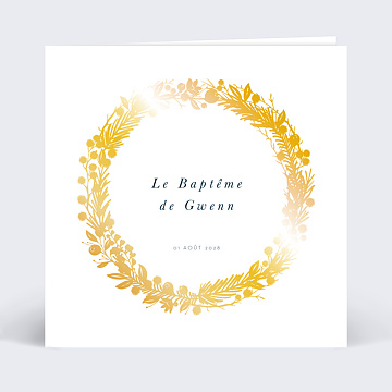 Faire-part Baptme Dorure Marianne