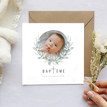 Faire-part Baptme Petite Croix