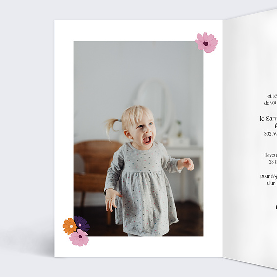 Faire-part baptême Grande Couronne Intérieur Gauche